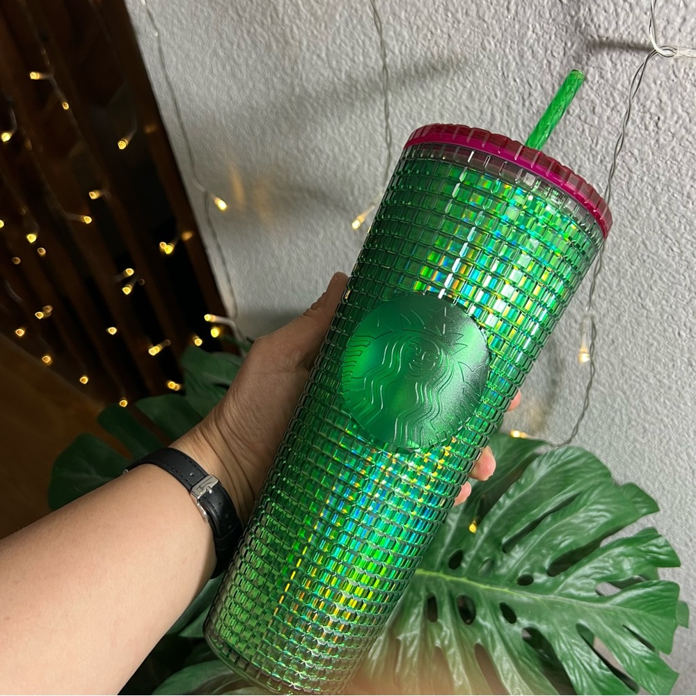 NWT Starbucks Watermelon Iridescent
Green Pink Jeweled Tumbler 2023 Mother’s Day